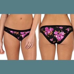 NEW Volcom Desert Rose‎ Skimpy Bikini Bottom in Black/Pink [SZ Medium ]